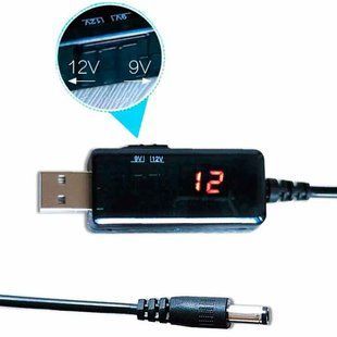 USB кабель для роутера від Повербанка 5V на 9V/12V з перемикачем і дисплеєм