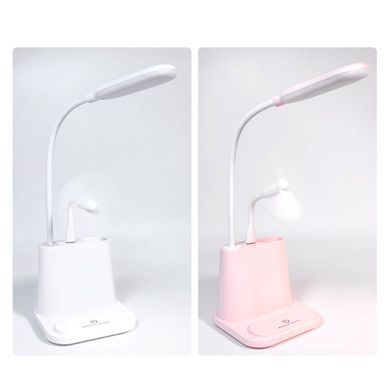 LED лампа с держателем для телефона Desk Lamp с USB портом и аккумулятором Белая