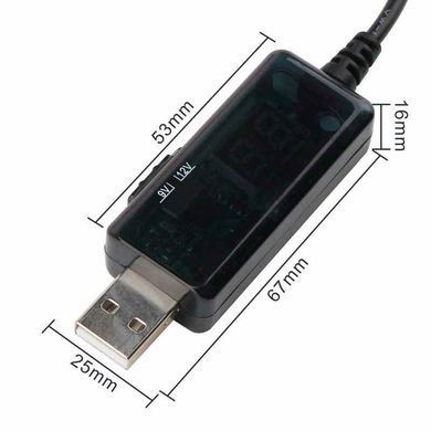USB кабель для роутера от Повербанка 5V на 9V/12V с переключателем и дисплеем