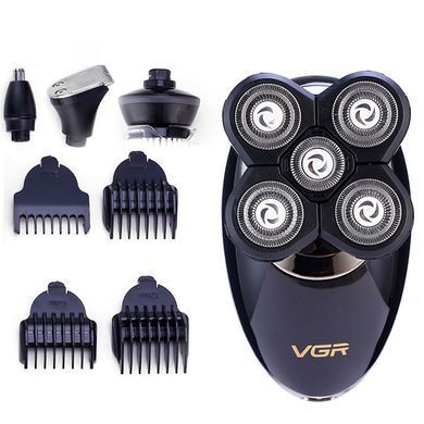 Електробритва VGR V-302 з плаваючими голівками 5D насадками та USB зарядкою