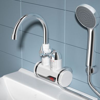 Электрический водонагреватель Delimano PRO 3000W нагреватель воды с краном и душем боковое подключение