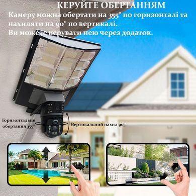 Вулична поворотна камера SPM-XA01 автономна камера відеоспостереження з прожектором і сонячною панеллю