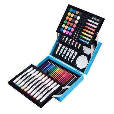 Детский набор для рисования Art Set 82 предмета в чемоданчике Голубой