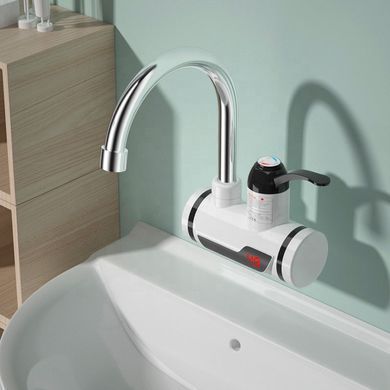 Електричний кран-водонагрівач Delimano R-20 з LCD-дисплеєм потужність 3000 Вт бічне підключення