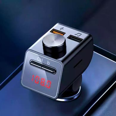 Автомобільний FM модулятор Q-18S Bluetooth з функцією гучного зв'язку трансмітер для машини Silver