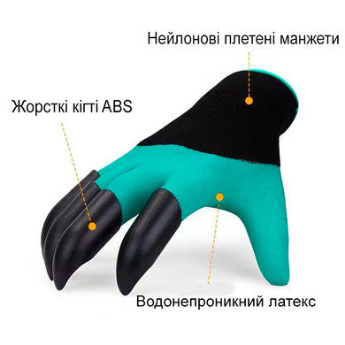 Садові рукавиці з кігтями Garden Genie Gloves Водонепроникні садові рукавиці