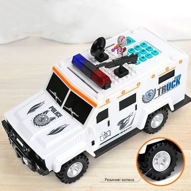 Сейф дитячий "Машина поліції LEGO" з кодовим замком та відбитком пальця Білий