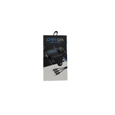 Автомобильный FM Модулятор Q15 и Кабель 3 в 1 (micro USB, Iphone, Type C) Золотой