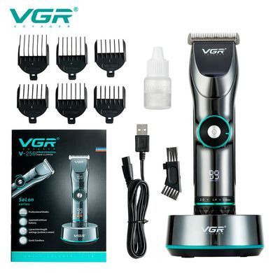 Машинка для стрижки VGR V-256 LCD дисплей 400 хв роботи та 6 насадок