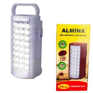 Фонарь Лампа Almina 2606L для дома и кемпинга 24 LED со встроенным аккумулятором Белый