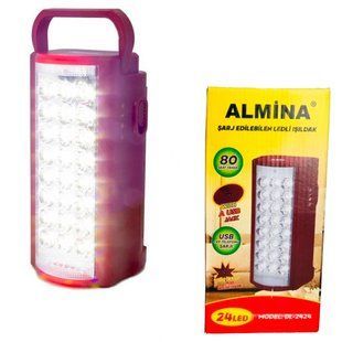 Фонарь Лампа Almina 2606L для дома и кемпинга 24 LED со встроенным аккумулятором Красный