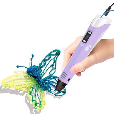 Набір ручка 3Dpen-6 з трафаретами та планшетом + 100 метрів пластику Фіолетова