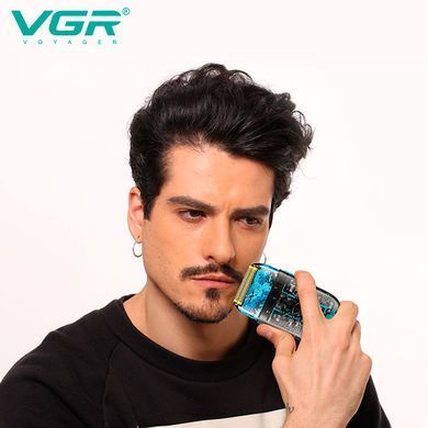 Профессиональный Шейвер VGR V-352 Blue USB-C IPX5 120 Мин автономности