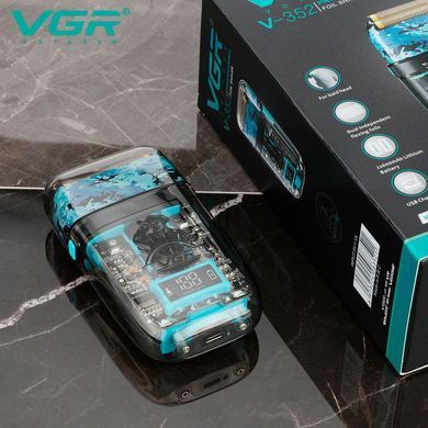 Профессиональный Шейвер VGR V-352 Blue USB-C IPX5 120 Мин автономности