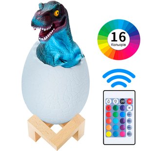 Дитячий світильник SUNROZ 3D Dinosaur Lamp лампа-нічник "Динозаврик в яйці" з пультом дистанційного керування