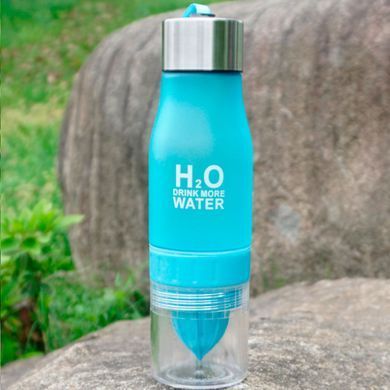 Пляшка H2O для води 650 мл з цитрусовою соковижималкою Блакитна