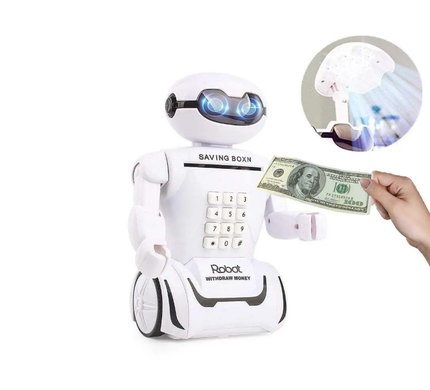 Детская электронная робот копилка сейф Robot Piggy с кодовым замком