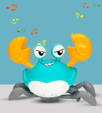 Краб-робот який ходить Cartoon Crab зі звуковими та світловими ефектами Блакитний