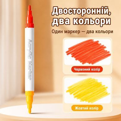Набір двосторонніх акрилових маркерів Acrylic 36 шт / 72 кольори для малювання в кейсі