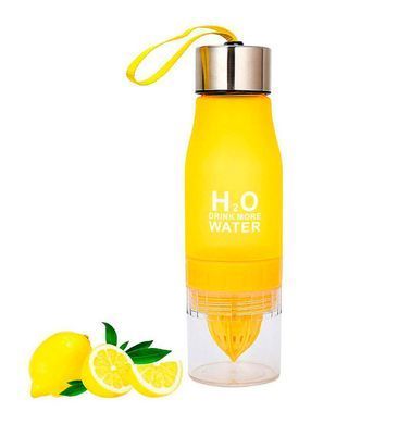 Пляшка H2O для води 650 мл з цитрусовою соковижималкою Жовта