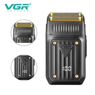 Шейвер VGR V-363 електробритва з подвійною сіткою LED дисплеєм та USB-C