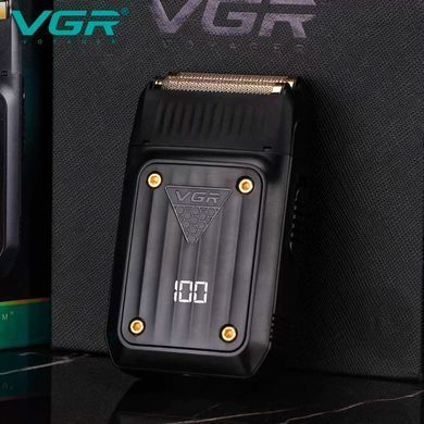 Шейвер VGR V-363 електробритва з подвійною сіткою LED дисплеєм та USB-C