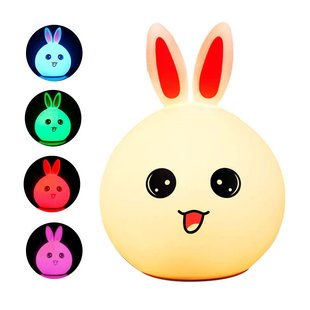 Нічник RGB у формі кролика Rabbit Silicone Lamp LY-271 для дітей