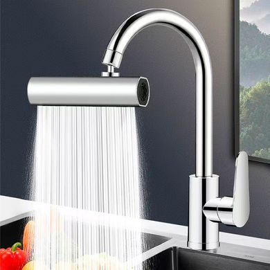 Насадка на кран SHOWER HEAD с 4 режимами с эффектом водопада и поворотом на 360 градусов Серебряная