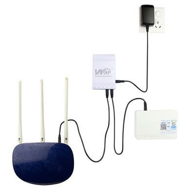 Источник бесперебойного питания WGP103 с 3 выходами Power Bank для роутера 10400 мАч