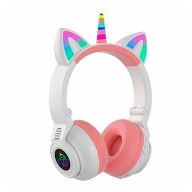Бездротові навушники LED Єдиноріг з котячими вушками Єдиноріг з Bluetooth Pink