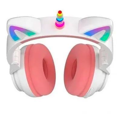 Бездротові навушники LED Єдиноріг з котячими вушками Єдиноріг з Bluetooth Pink
