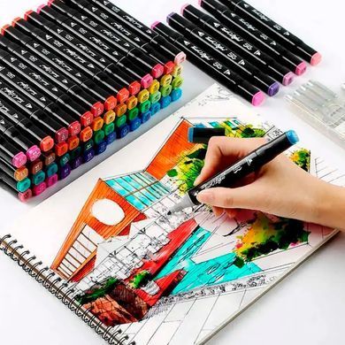 Cкетч маркеры для скетчинга 80-шт Scetch-маркеры Touch двусторонние на спиртовой основе в сумке