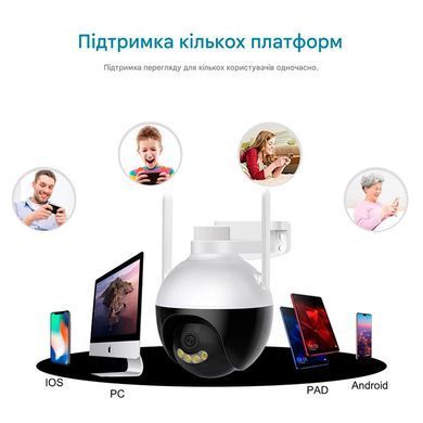 IP-камера iCSee 6 МП с поворотом ночной съемкой Wi-Fi и защитой IP66 для улицы
