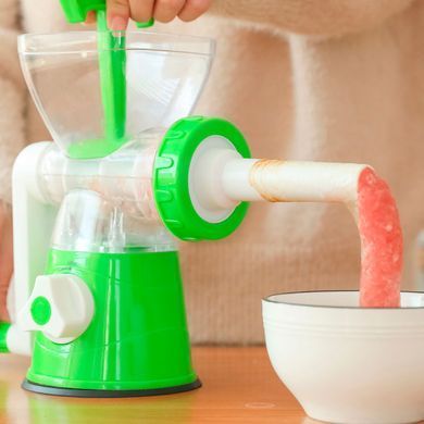 Ручная мясорубка с насадками Super Minser Multi Functional Food Мясорубка многофункциональная Зеленая