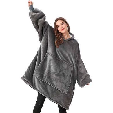 Толстовка-плед Huggle Hoodie Плед з капюшоном Сірий