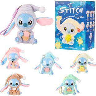 Игрушка-брелок Labubu Stitch 15 см коллекционная игрушка Стич в коробке-сюрпризе Eat Something Before Sleep