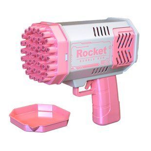 Генератор бульбашок з LED-підсвічуванням Rocket Bubble Gun з 40 отворами Рожевий