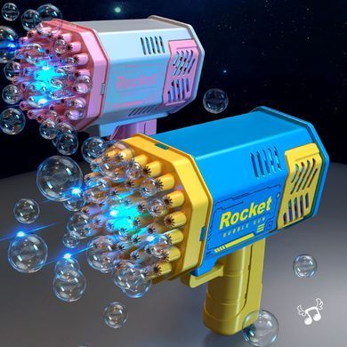Генератор бульбашок з LED-підсвічуванням Rocket Bubble Gun з 40 отворами Синій