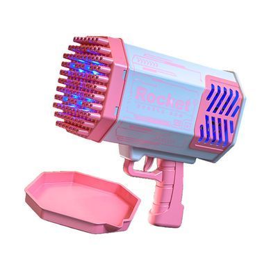 Генератор бульбашок з LED-підсвічуванням Rocket Bubble Gun з 40 отворами Рожевий