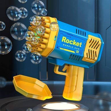 Генератор бульбашок з LED-підсвічуванням Rocket Bubble Gun з 40 отворами Синій