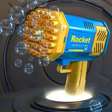 Генератор бульбашок з LED-підсвічуванням Rocket Bubble Gun з 40 отворами Синій