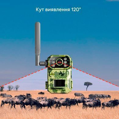 Автономна мисливська камера A8-T31 з ІЧ-підсвічуванням 4G модулем і сонячною батареєю