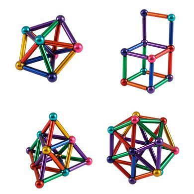 Нео куб стрижні Кольоровий магнітний 3D конструктор 64 деталі