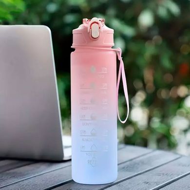 Пляшка для води 3 в 1 BOTTLE 264 Рожево-блакитна - Набір із 3 шт.
