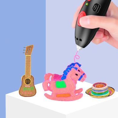 Бездротова 3D ручка з трафаретами 3D Painting Pen USB 500 мАч Чорна