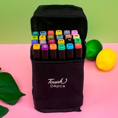Cкетч маркеры для скетчинга 24-шт Scetch-маркеры Touch двухсторонние на спиртовой основе в сумке