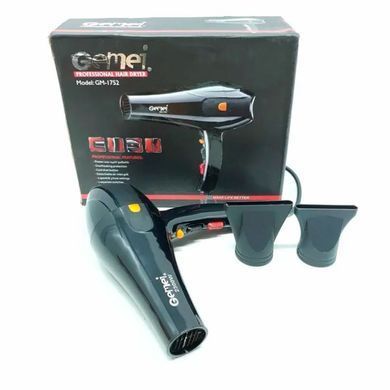 Фен Gemei GM-1752 2300 Вт з холодним і теплим повітрям із двома насадками